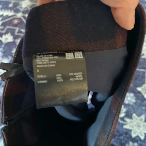 Uniqlo Plaid Skirt - Navy and Brown - Picture 4 of 6